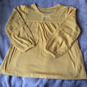 Old Navy Mustard Lace Long Sleeve Top